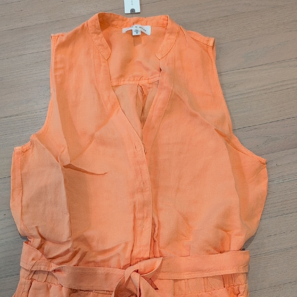 Sleeveless Orange Blouse